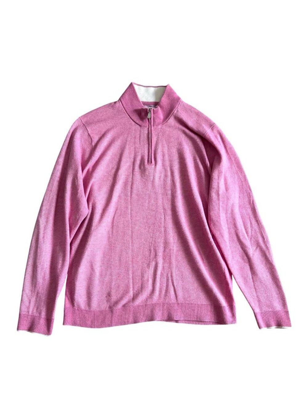 Tommy Bahama Men's Sz Large IslandZone Pink 1/4 Zip Sweater Long Sleeve